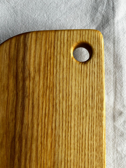 Handmade Ash Cutting Board with Finger Hole - 29cm x 14.5cm x 2cm