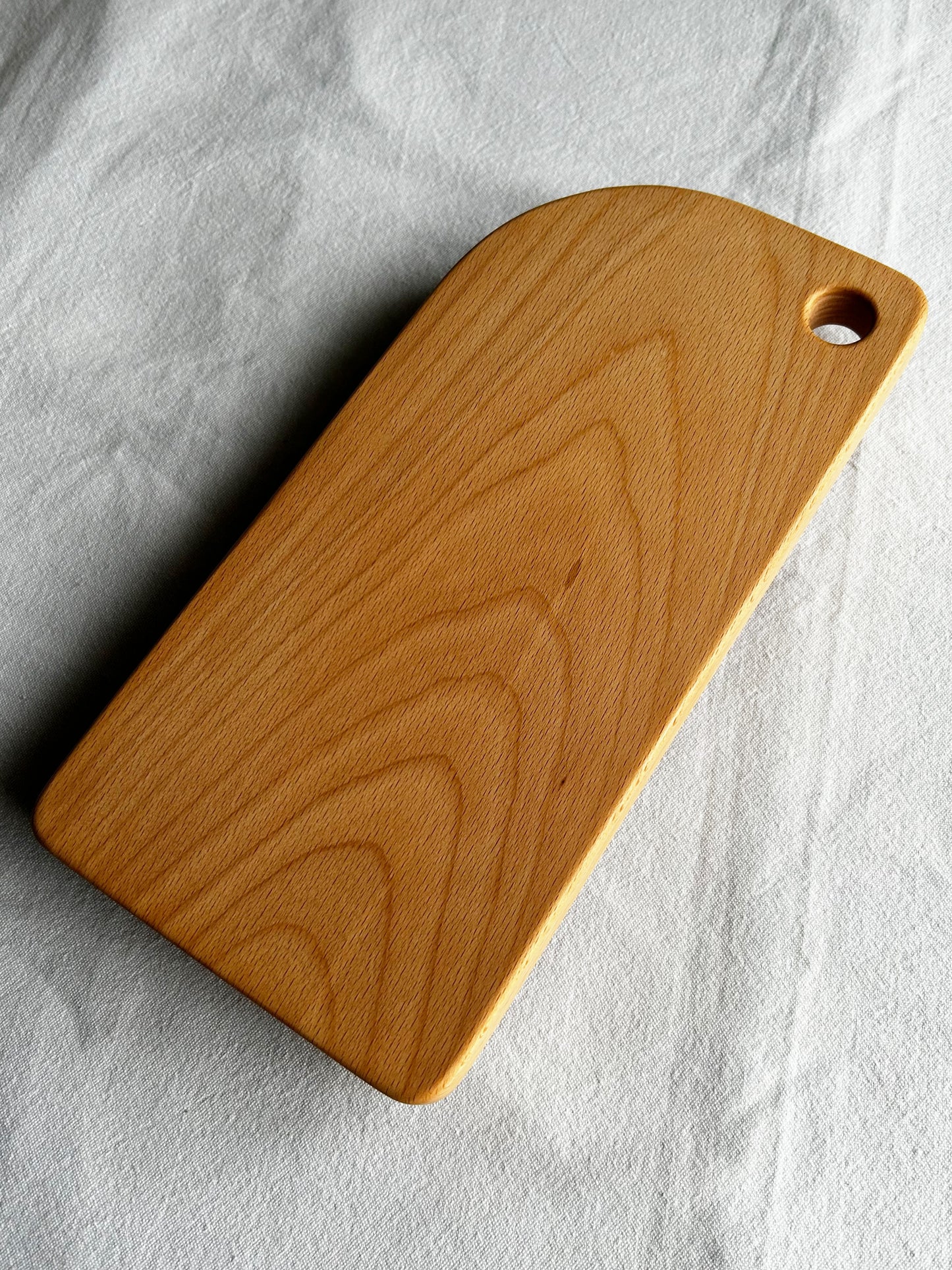 Handmade Beech Cutting Board with Finger Hole - 29cm x 14.5cm x 2cm