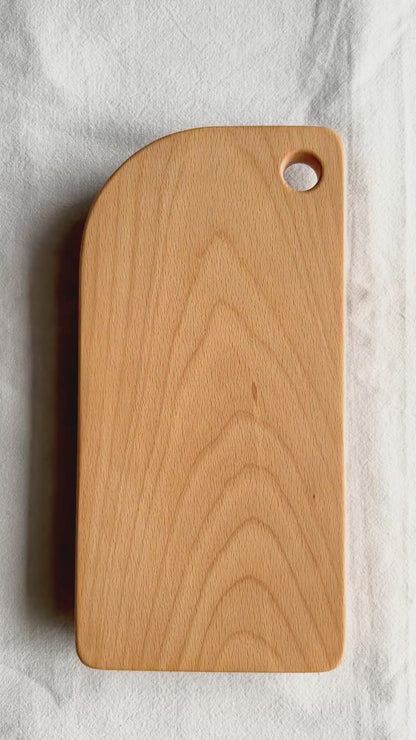 Handmade Beech Cutting Board with Finger Hole - 29cm x 14.5cm x 2cm
