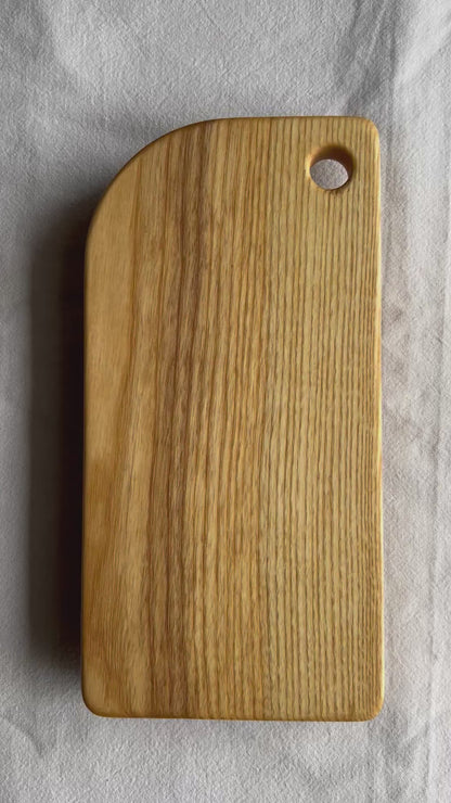 Handmade Ash Cutting Board with Finger Hole - 29cm x 14.5cm x 2cm